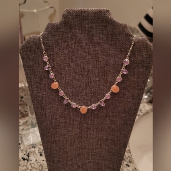 Jewelry - Silver Bezel Stone Set Necklace